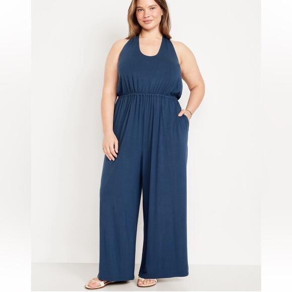 Old Navy tidewater Waist-Defined Halter Jumpsuit - Picture 1 of 13